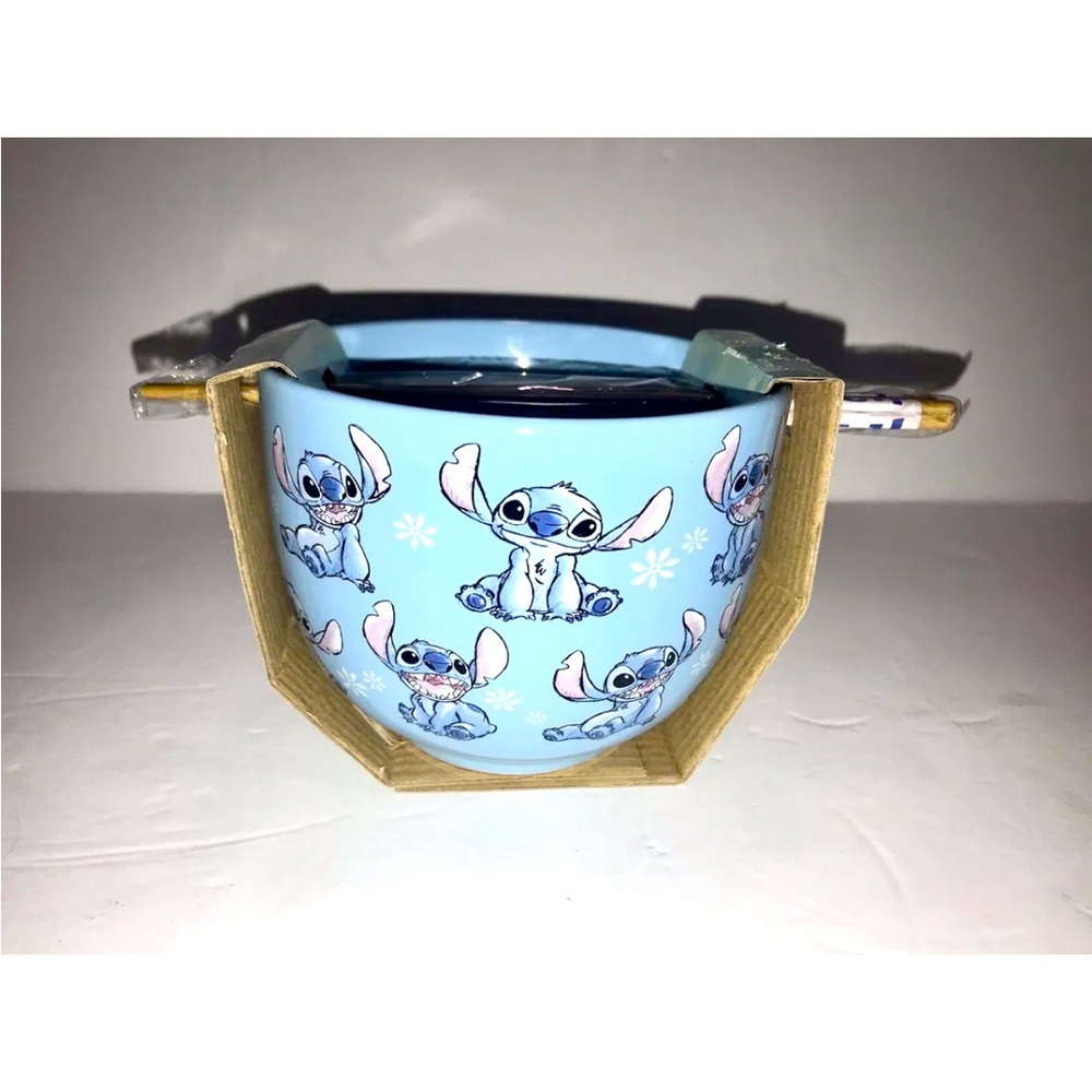 Rare New Official Disney Lilo & Stitch Ramen Bowl with Chopsticks Set 20oz